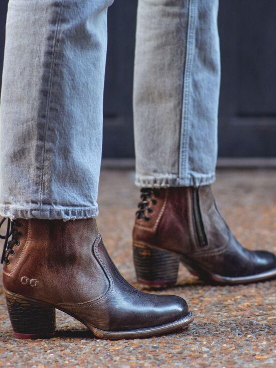 BED|STÜ Shoes - BED|STÜ Xena Leather Ankle Boots Women's Size 7.5 Teak Lux